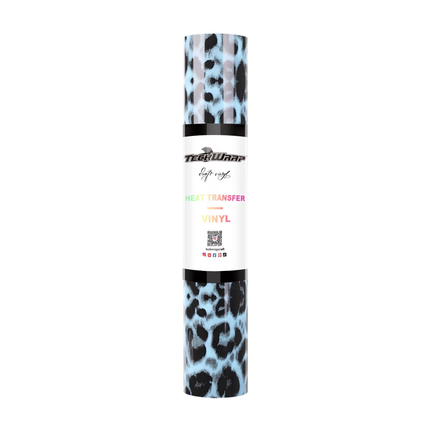 Animal Print Heat Transfer Vinyl 5ft Roll - US to US / Blue Leopard - TeckwrapCraft