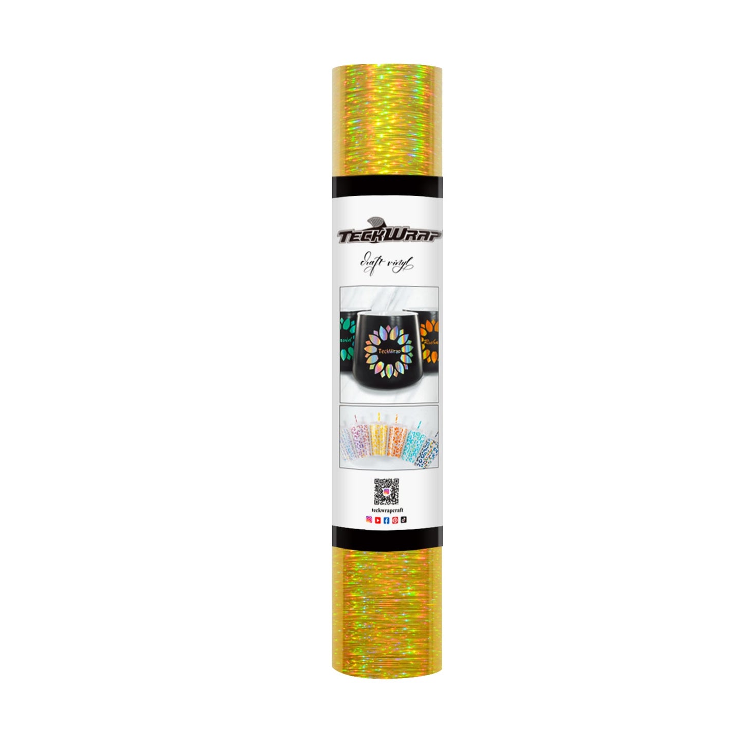 Holographic Starlight Vinyl 5ft Roll - Worldwide / Gold - TeckwrapCraft